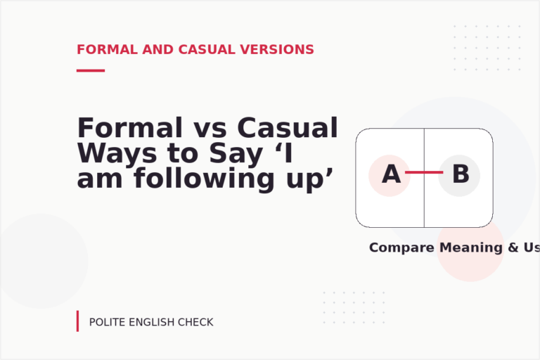 Formal vs Casual Ways to Say ‘I am following up’ Formal vs Casual Ways to Say ‘I am following up’