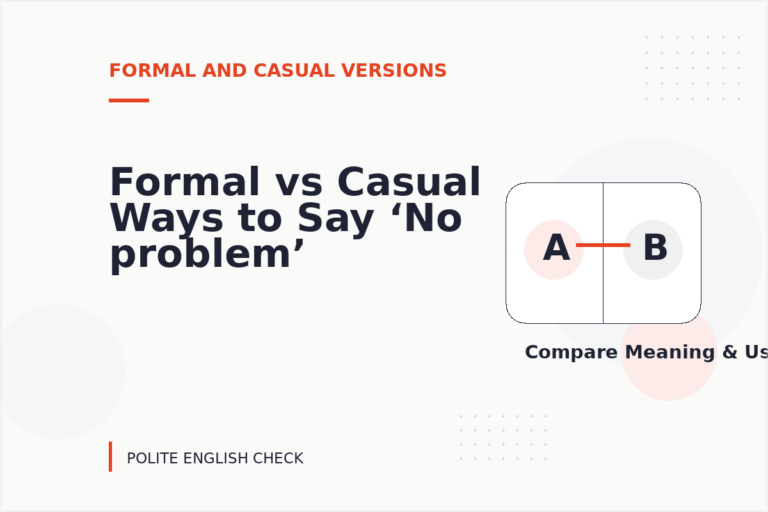 Formal vs Casual Ways to Say ‘No problem’ Formal vs Casual Ways to Say ‘No problem’